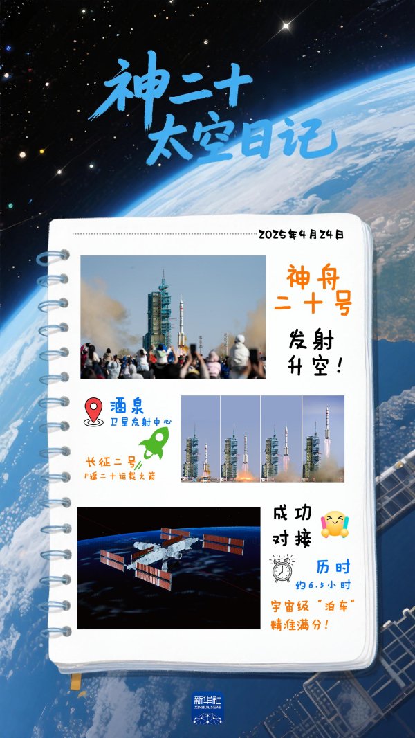 东启网 一起打开神舟二十号的太空日记！